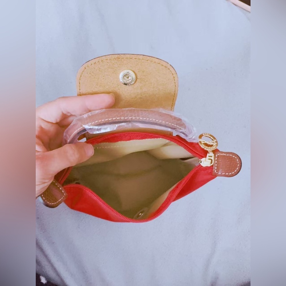 Longchamp Le pliage original pouch with handle red color - Picture 4 of 9